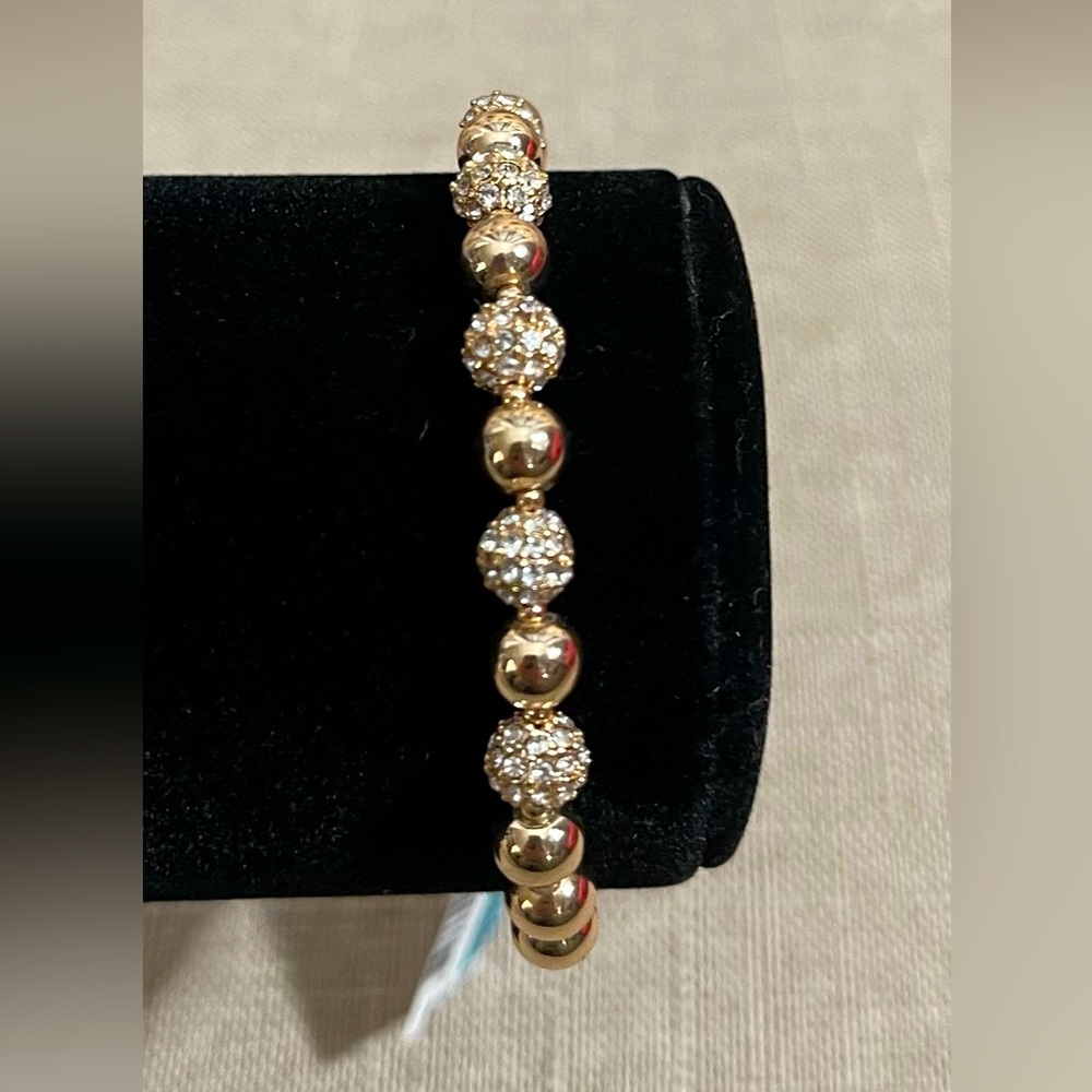 Pavé & Imitation Pearl Slider Bracelet 2 pcs - Picture 4 of 8